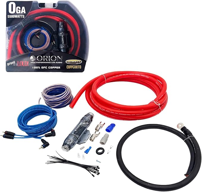 Orion COPPERKIT0 0 AWG 100% OFC Amplifier Wiring Kit Orion