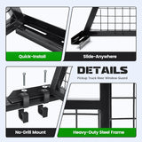 Adjustable Pickup Truck Headache Rack 64in to 78in Window Protection
