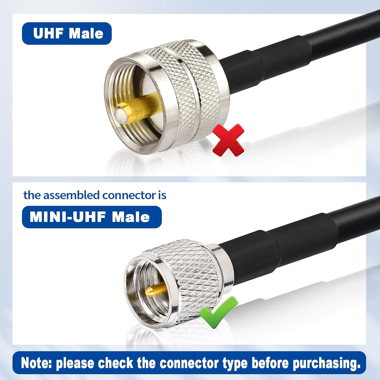 NMO to Mini-UHF Cable – 16.4ft RG58 Extension TekShack