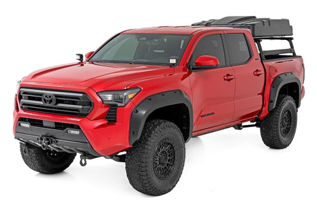 LED Light Kit Ditch Mount 2 Inch Black Pair Flood Toyota Tacoma (24-26) Rough Country