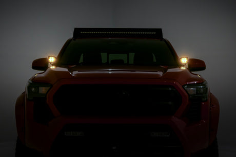 LED Light Kit Ditch Mount Black Series Round 3.5 Inch Amber DRL Toyota Tacoma (24-26) Rough Country
