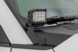 LED Light Kit Ditch Mount 2 Inch Black Pair Spot Toyota Land Cruiser (24-26) Rough Country