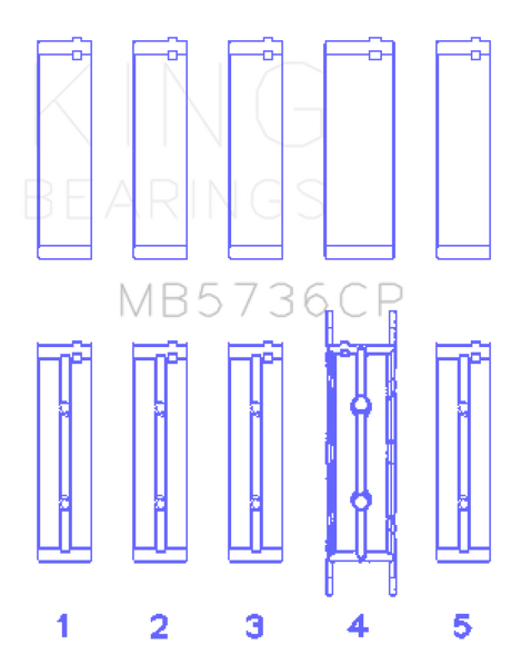 King Engine Bearings Ford Powerstroke 6.0L/6.4L Diesel Crankshaft Main Bearing Set - Size STD