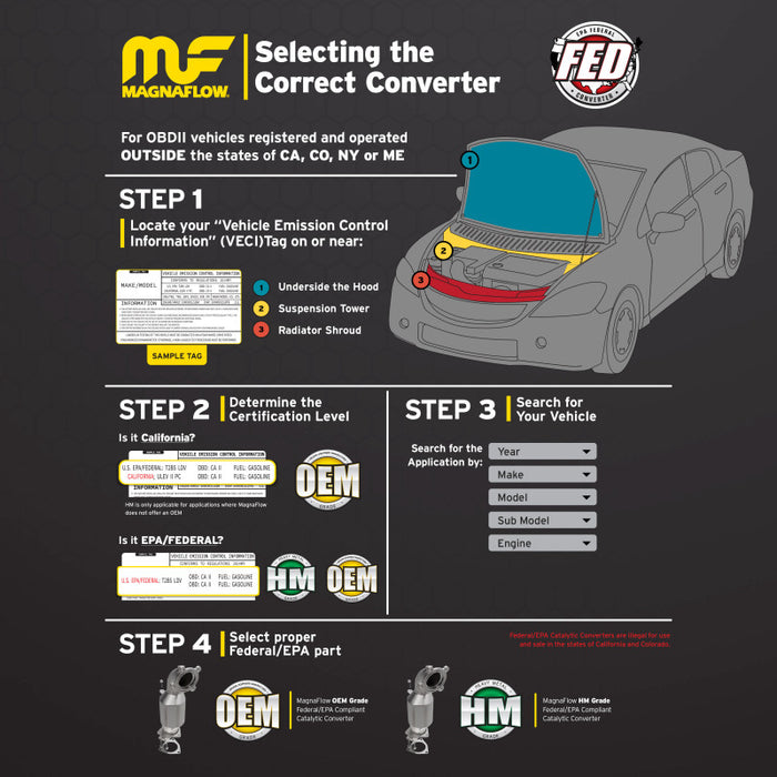 MagnaFlow 2015-2017 NX200T L4 2.0L Conv DF OEM Underbody