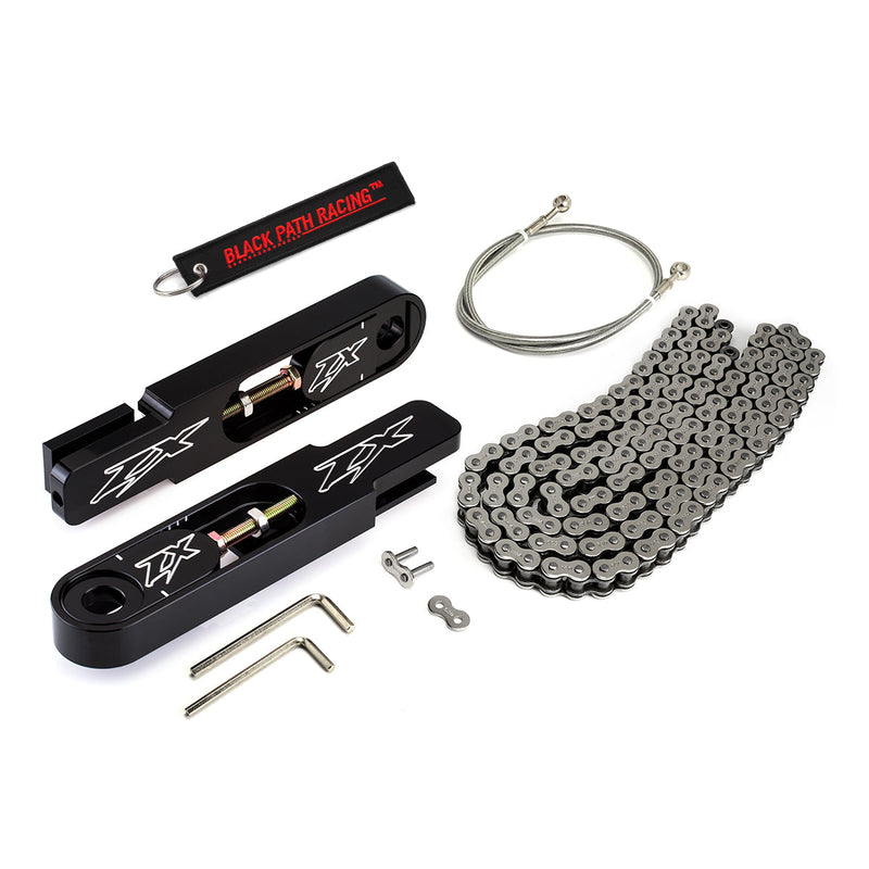 2002-2003 Kawasaki Ninja ZX-9R 5-9" Swingarm Extension with Brake Line and Chain