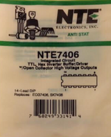 NTE7406 IC TTL-Hex Inverter Buffer/Driver W/ Open Collector High Voltage Output NTE
