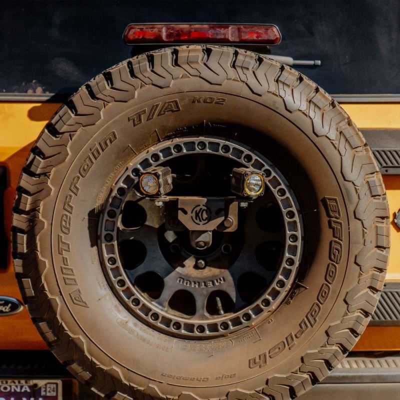 KCHilites Light Mount - Spare Tire Carrier M14x1.5 Lug Nuts I '22- Current Ford Bronco Raptor