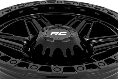 76 Series Wheel Simulated Beadlock Gloss Black 17x9 5x5.5 +0mm Rough Country