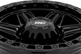 76 Series Wheel Simulated Beadlock Gloss Black 17x9 8x6.5 -12mm Rough Country