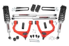 3.5 Inch Lift Kit N3 Struts Red Toyota Tundra 2WD/4WD (2007-2021) Rough Country