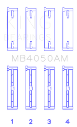 King Engine Bearings Mitsubishi 6G74 (Size +0.25mm) Main Bearing Set