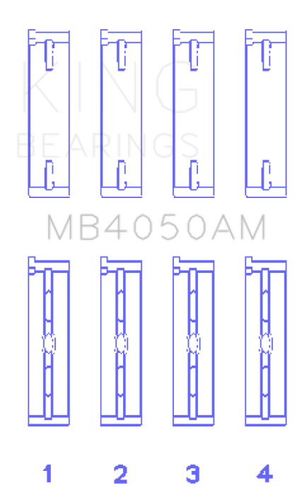 King Engine Bearings Mitsubishi 6G74 (Size +0.25mm) Main Bearing Set