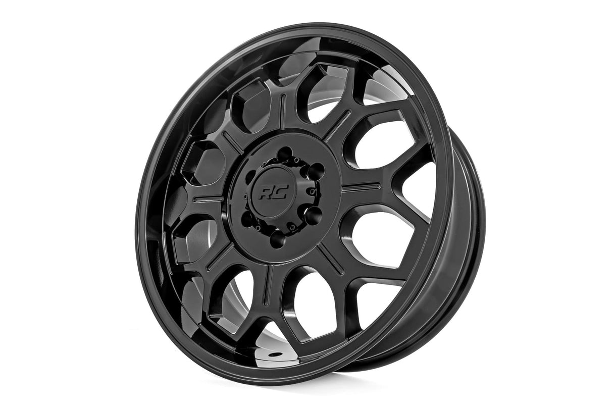 77 Series Wheel One-Piece Semi Gloss Black 20x9 6x135 0mm Rough Country