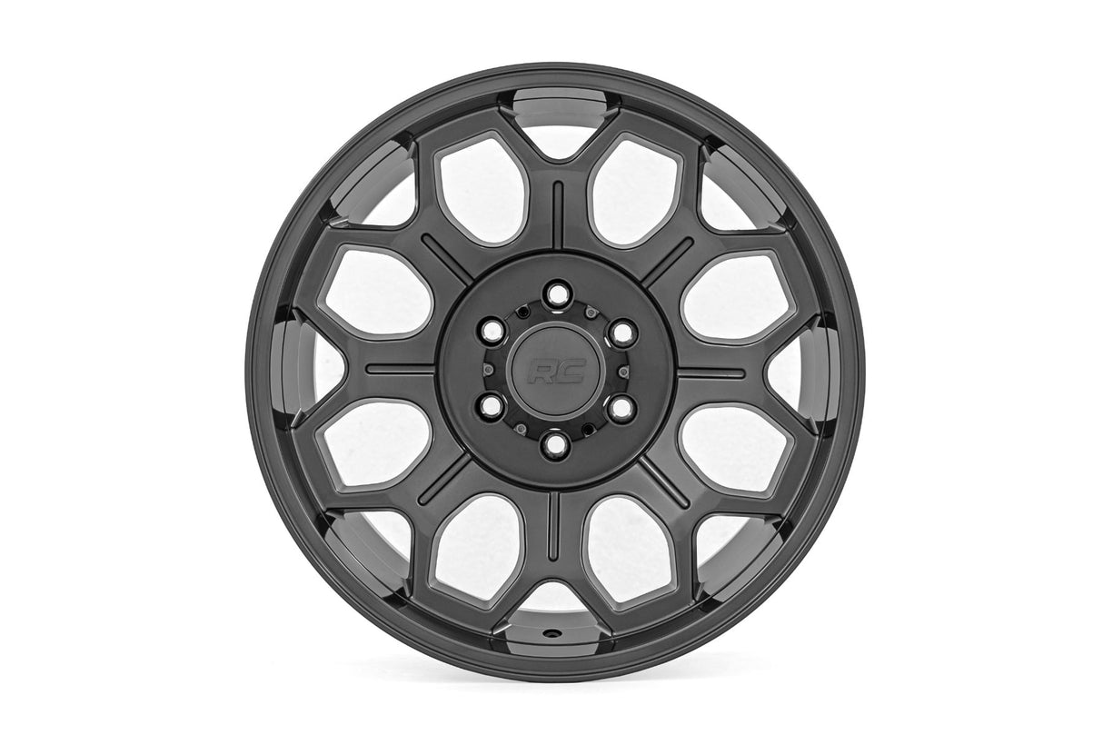 77 Series Wheel One-Piece Gunmetal Gray 20x10 6x5.5 -25mm Rough Country