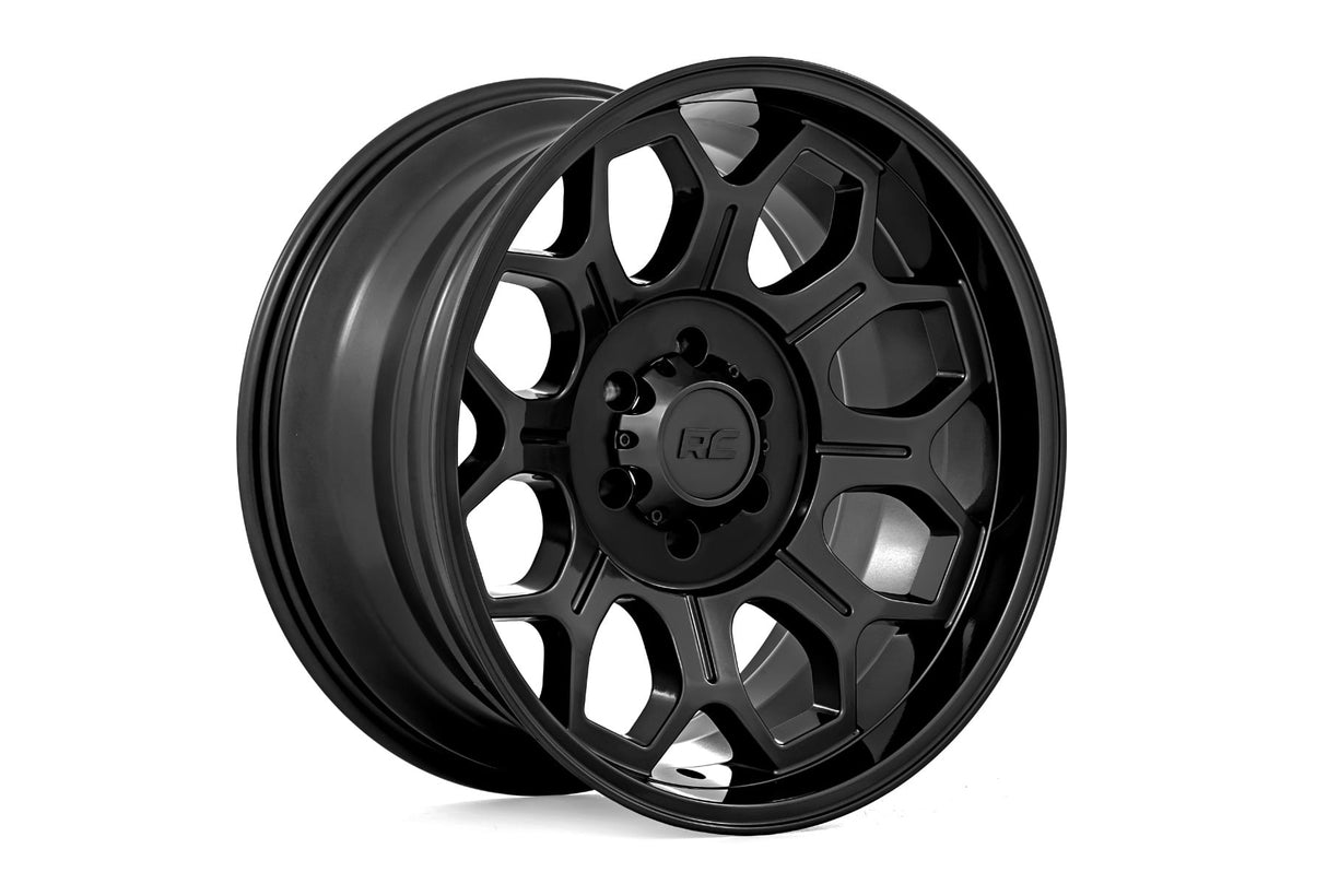 77 Series Wheel One-Piece Semi Gloss Black 20x10 6x135 -25mm Rough Country