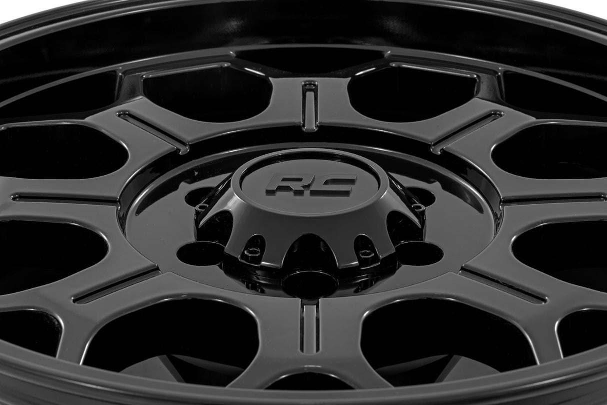 77 Series Wheel One-Piece Semi Gloss Black 20x10 6x135 -25mm Rough Country