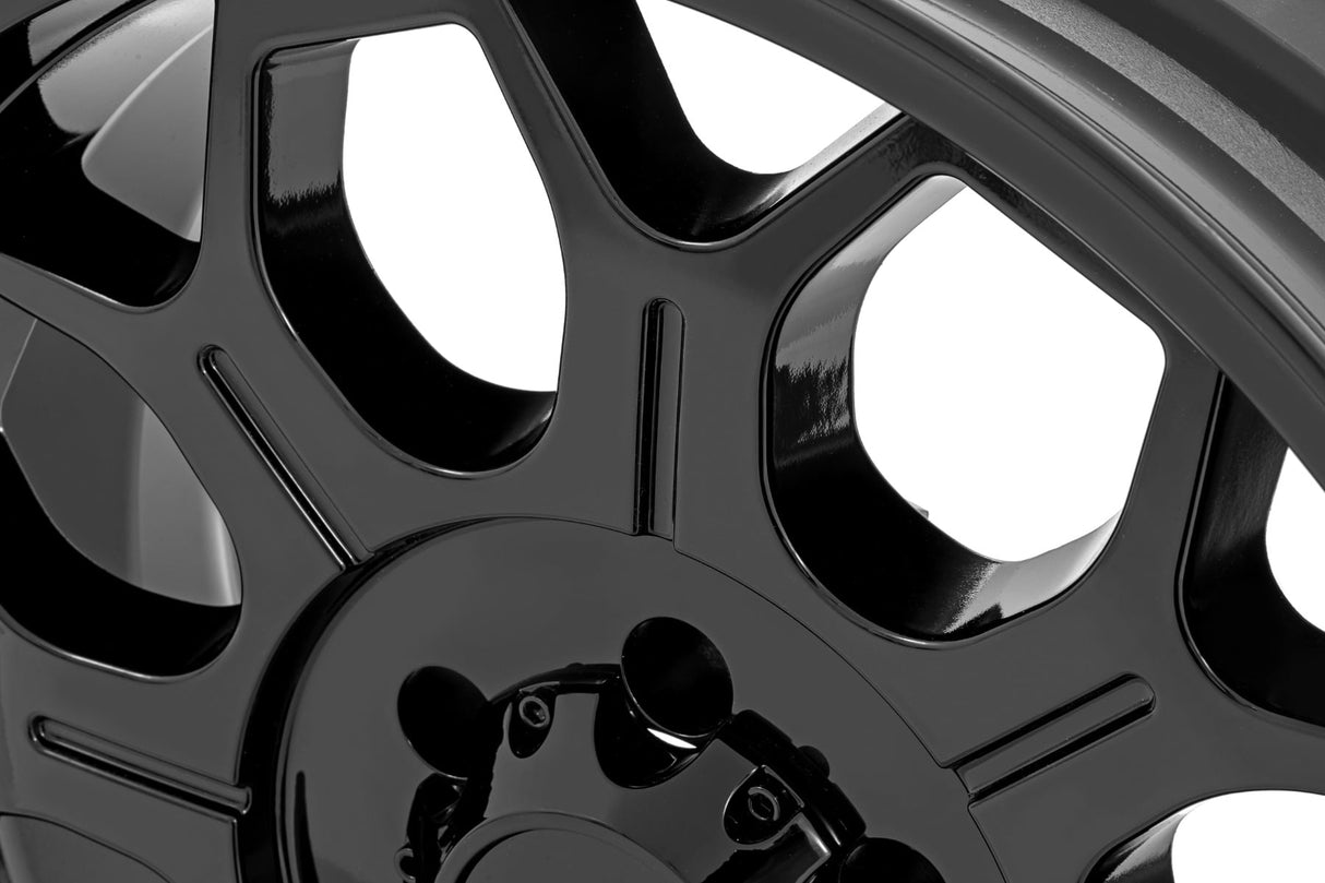 77 Series Wheel One-Piece Semi Gloss Black 20x10 6x135 -25mm Rough Country