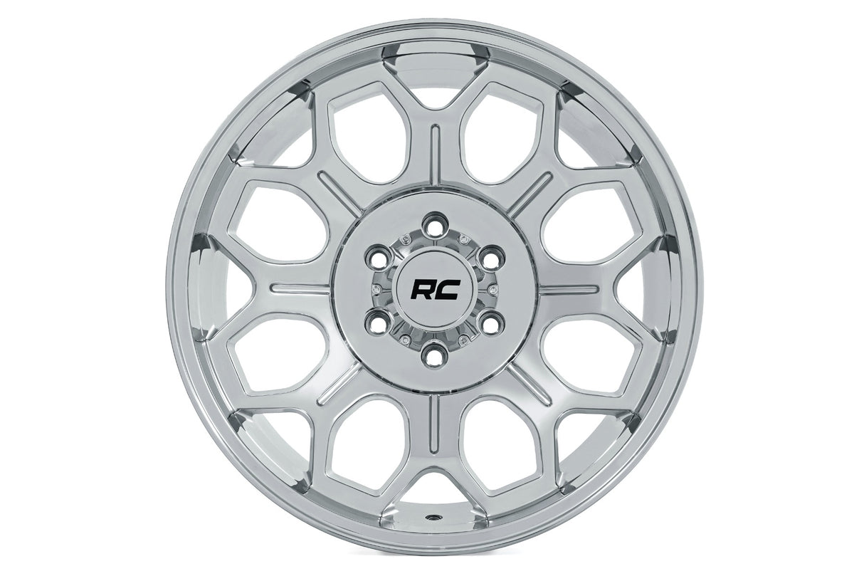 77 Series Wheel One-Piece Chrome 22x12 8x6.5 -44mm Rough Country