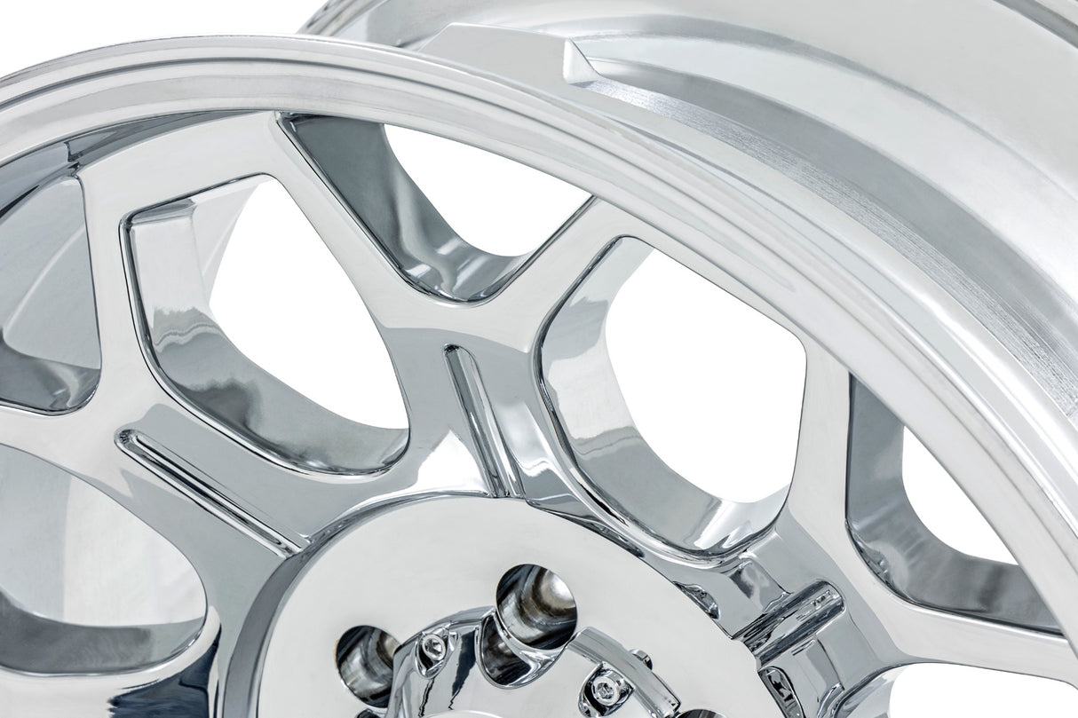 77 Series Wheel One-Piece Chrome 22x12 8x6.5 -44mm Rough Country