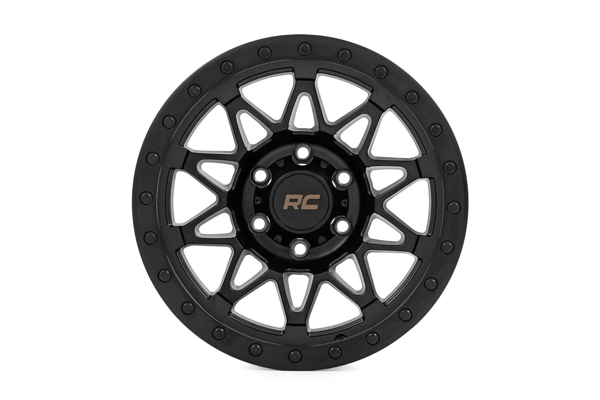 78 Series Wheel Simulated Beadlock Black 17x8.5 6x5.5 +0mm Rough Country