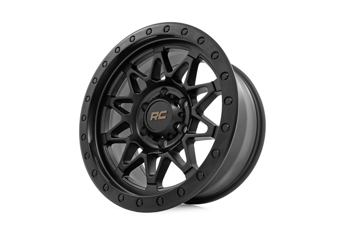 78 Series Wheel Simulated Beadlock Black 17x8.5 5x5 +0mm Rough Country