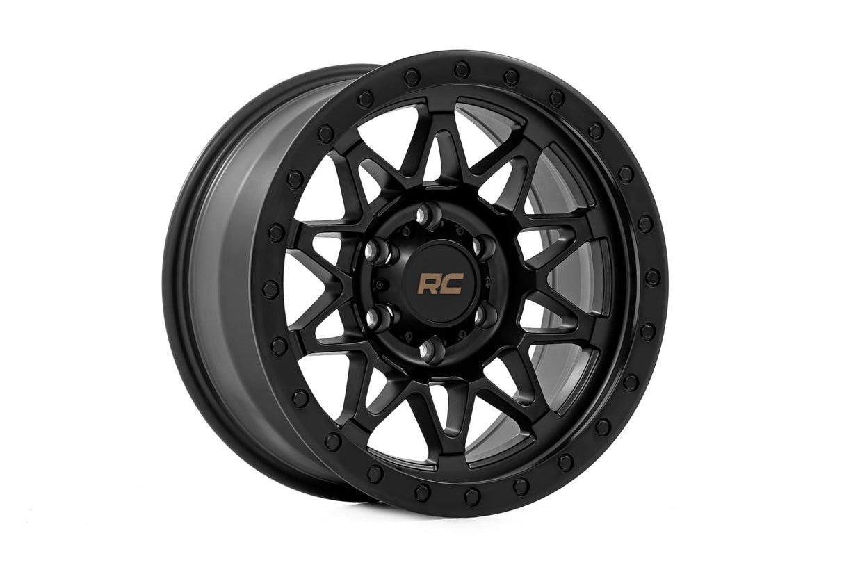 78 Series Wheel Simulated Beadlock Black 17x8.5 5x5 +0mm Rough Country