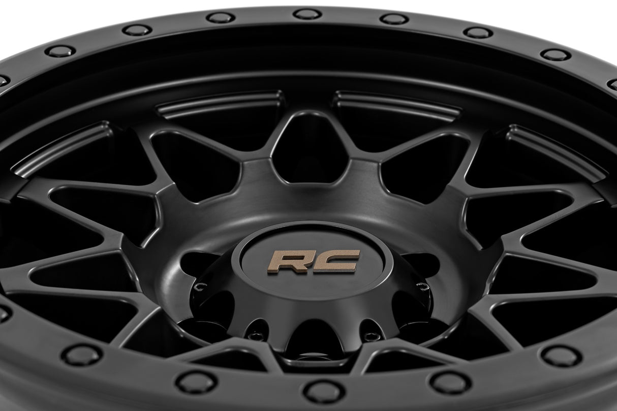 78 Series Wheel Simulated Beadlock Black 17x8.5 5x5 +0mm Rough Country