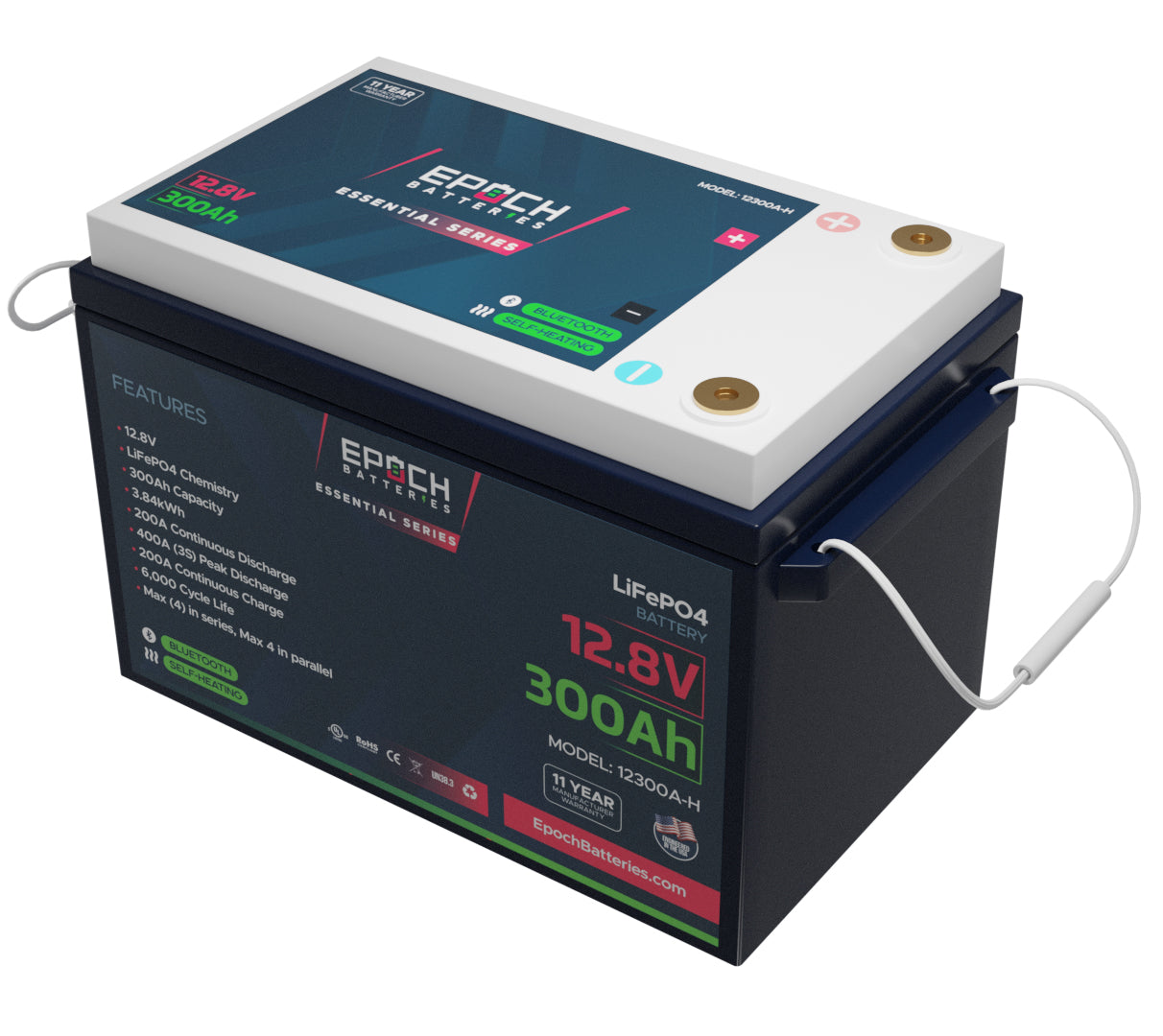 Epoch Batteries 12V 300Ah Essential LiFePO4 Battery