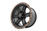 79 Series Wheel One-Piece Semi Gloss Black w/Bronze Ring 17x8.5 5x5 0mm Rough Country