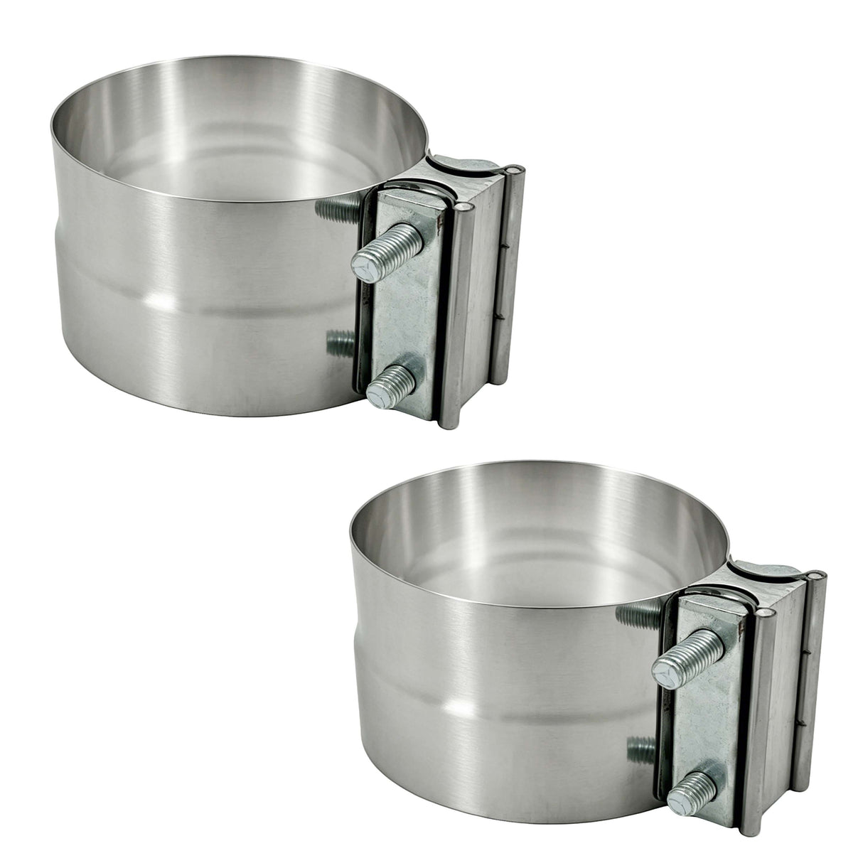 Trucktok 4"/5" Stainless Steel Exhaust Clamp Muffler Clamp Lap Joint Band Clamp Universal TruckTok
