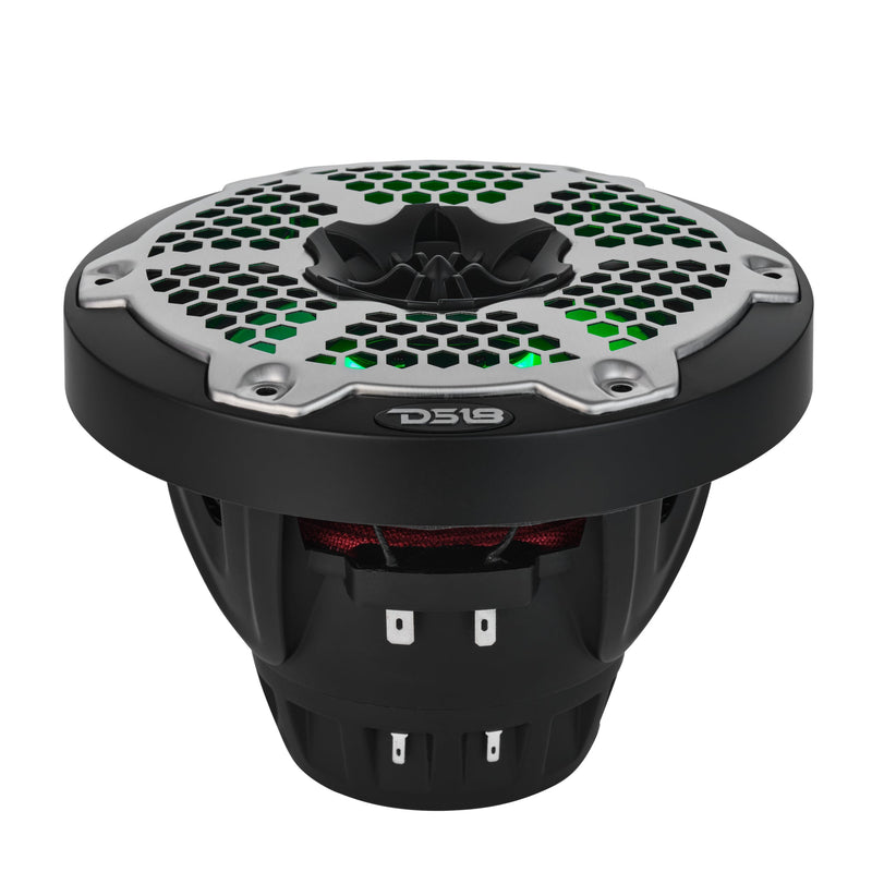 6.5” Marine 2-Way Hybrid Speaker with RGB LED, Compression Driver and Neodymium Magnet | 250W RMS 4-Ohm