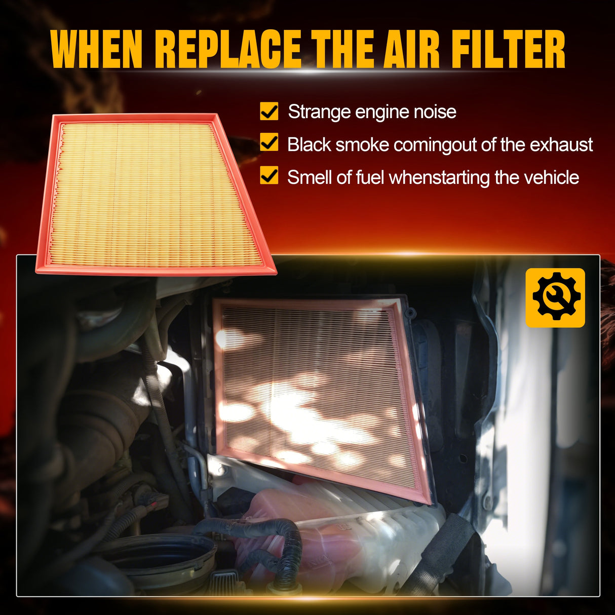 Trucktok 2011-2016 6.6L Silverado Sierra Duramax Air Filter Replaces 25945274 A3141C TruckTok