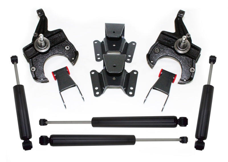 MaxTrac 73-87 Chevrolet C10 2WD 2.5in/4in Lowering Spindle Kit (1in Rotor)