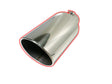 Rolled Angle Cut Exhaust Tip, Polished 304 Stainless, Bolt On, 4" Inlet, 6" Outlet, 15" Length, Universal SCS
