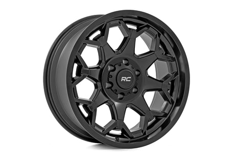 80 Series Wheel One-Piece Semi Gloss Black 20x9 6x135 0mm Rough Country