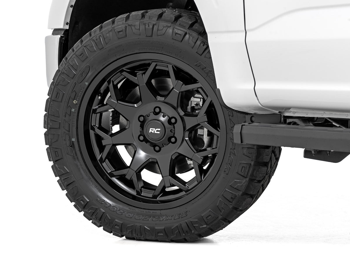 80 Series Wheel One-Piece Semi Gloss Black 20x10 6x5.5 -25mm Rough Country
