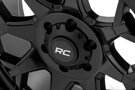 80 Series Wheel One-Piece Semi Gloss Black 20x10 5x5 -25mm Rough Country