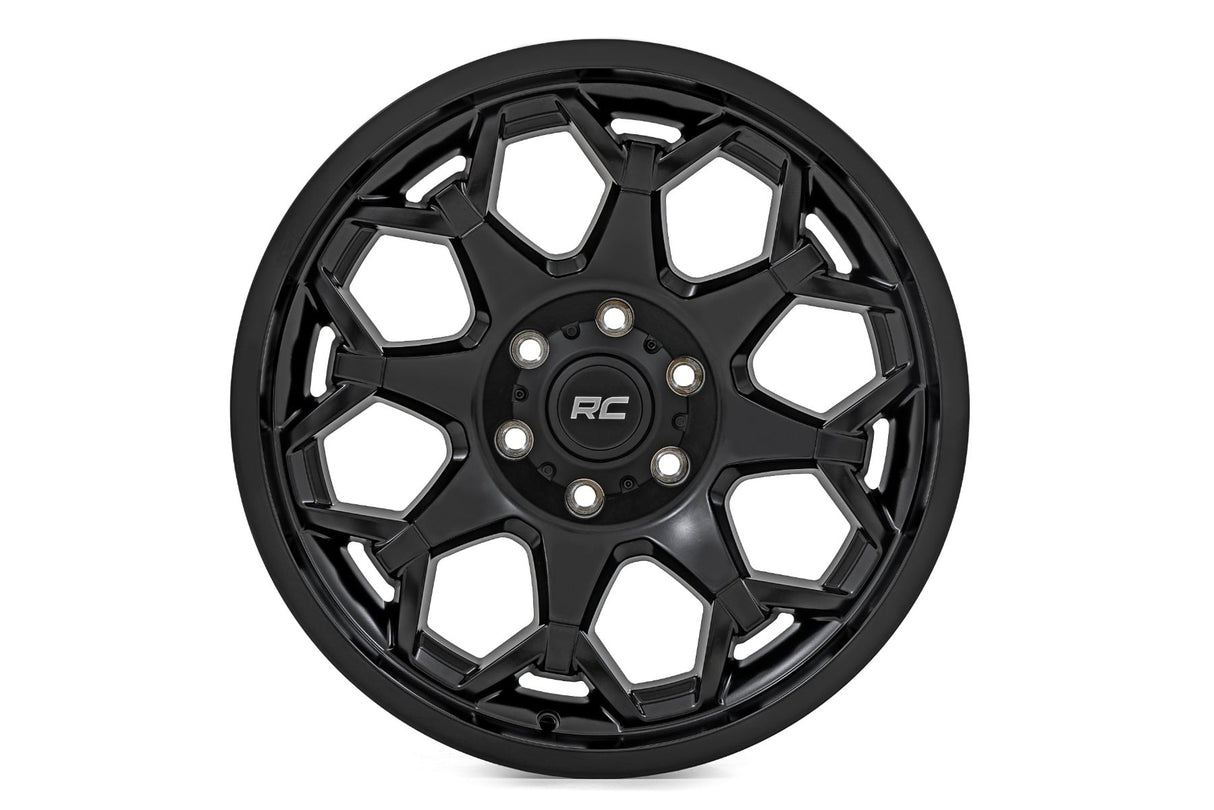 80 Series Wheel One-Piece Semi Gloss Black 20x10 6x135 -25mm Rough Country