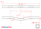 72 X 3 X 3" V Bend Cross Member, 1/4" Wall, Structural Aluminum