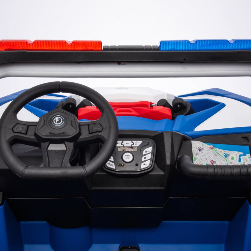 24V Magic Cars Storm Police UTV 2-Seater for Kids with Lights & Sirens for Action-Packed Adventures