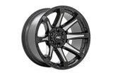 81 Series Wheel One-Piece Semi Gloss Black w/machined spokes 20x9 8x180 0mm Rough Country