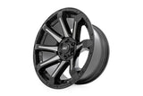 81 Series Wheel One-Piece Semi Gloss Black w/machined spokes 20x9 8x180 0mm Rough Country