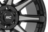 81 Series Wheel One-Piece Semi Gloss Black w/machined spokes 20x9 8x180 0mm Rough Country