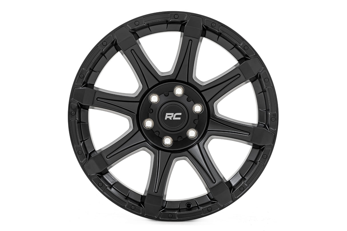 81 Series Wheel One-Piece Semi Gloss Black 20x10 6x135 -19mm Rough Country