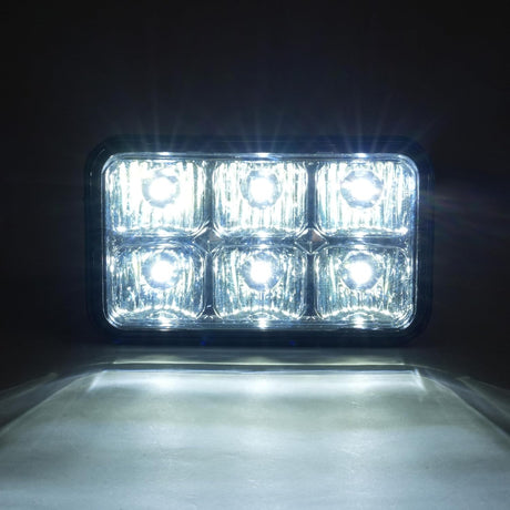 Golf Cart LED Headlight Clear Lens Chrome Housing Replacement