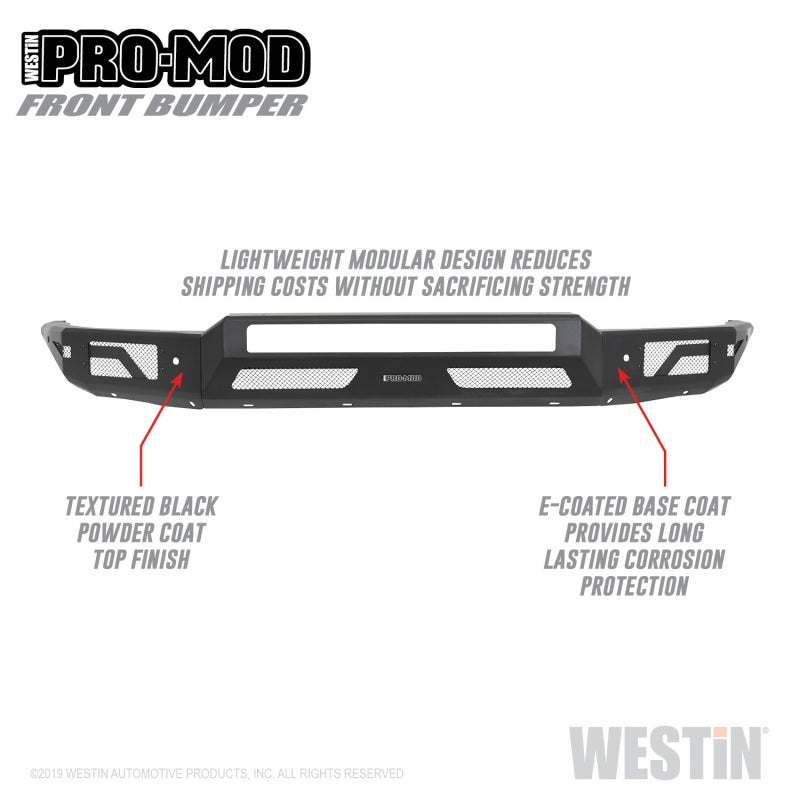 Westin 15-19 Chevrolet Silverado 2500/3500 Pro-Mod Front Bumper - Textured Black