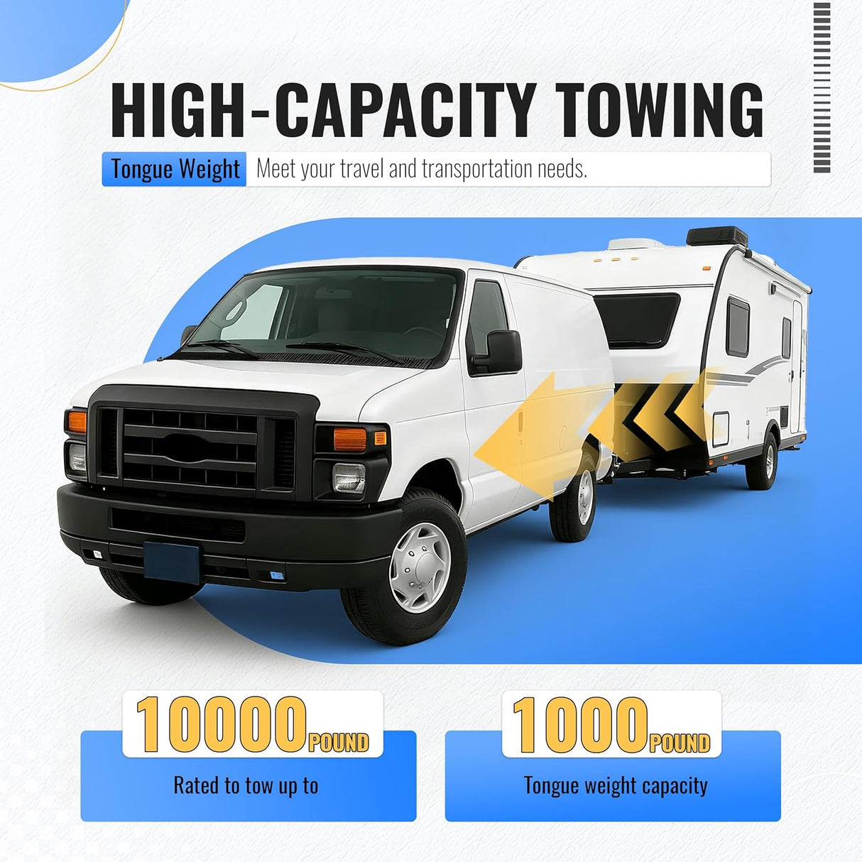 Class 5 Trailer Hitch for Ford Econoline Vans 10000 lbs