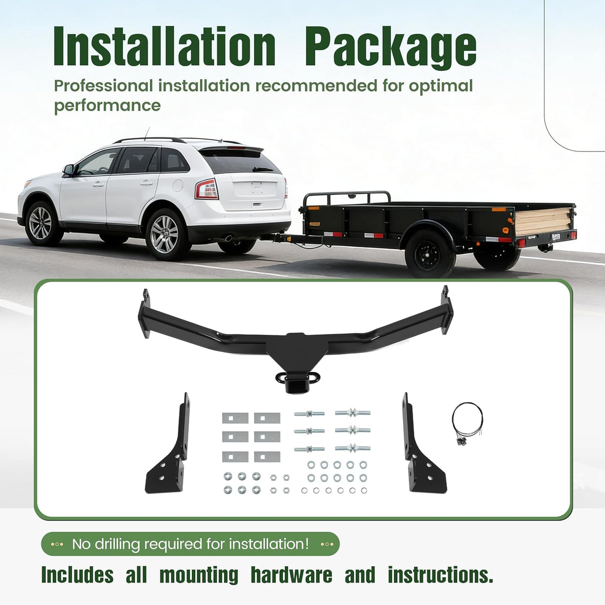 2 Inch Class 3 Trailer Hitch Receiver Ford Edge Lincoln MKX