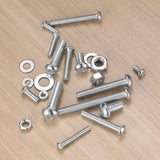 Metric Bolt Assortment with Nuts and Flat Washers, M3/M4/M5/M6 Cross Slotted Round Head Machine Screws TekShack
