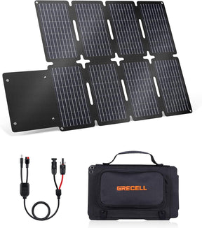 GRECELL 80W Foldable Solar Panel Charger w/ USB-C TekShack